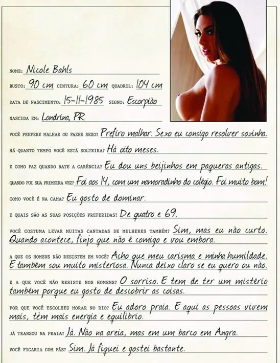 Nicole Bahls nua na Playboy